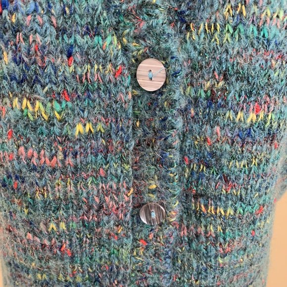Vintage 80s Womens Sweater Vest Knit Button Cottage Boho Heather Country Prairie - Picture 3 of 8